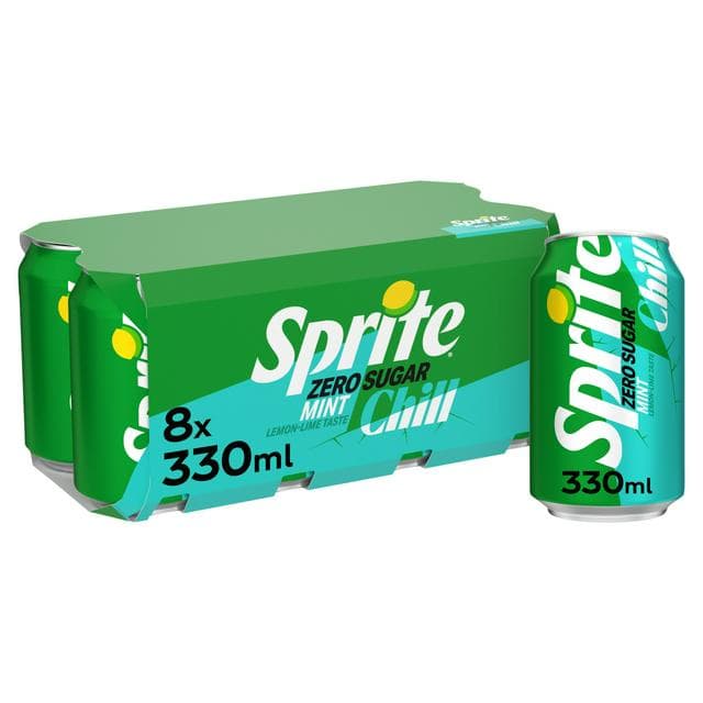 Sprite 8 x 330ml Zero Sugar Chill Mint Cans - gallery image 1