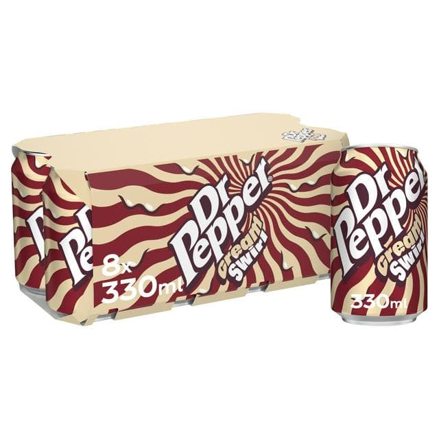 Dr Pepper 8 x 330ml Cream Swirl Soft Drink Cans - gallery image 1