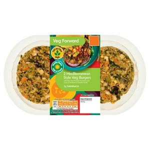Sainsbury's Veg Forward 2 Mediterranean Style Veg Burgers 227g