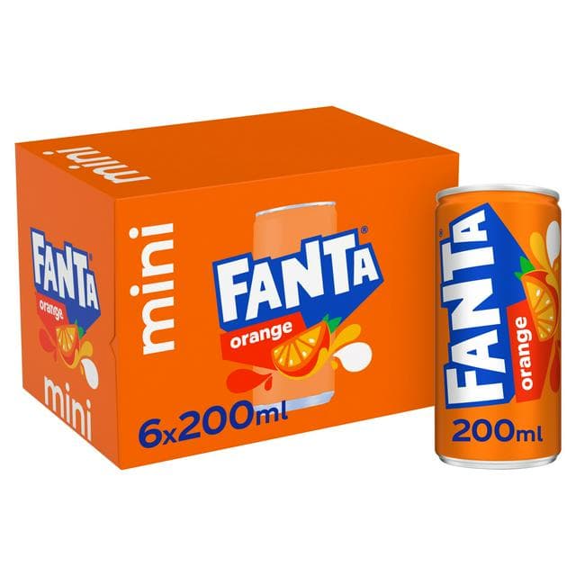 Fanta Orange 6 x 200ml Cans - gallery image 1