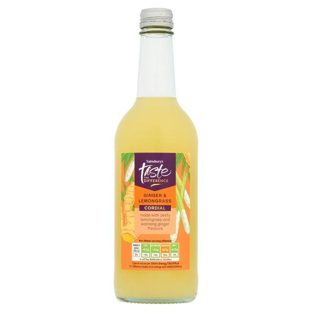 Sainsbury's 500ml Ginger & Lemongrass Cordial, Taste the Difference - gallery image 1