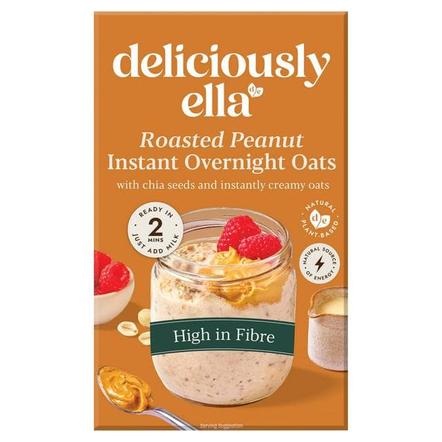 Deliciously Ella 360g Roasted Peanut Instant Overnight Oats - gallery image 1