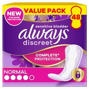 Always Discreet 48 x Incontinence Normal Panty Liners