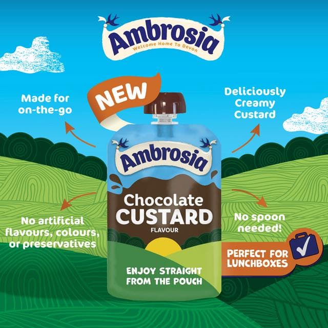 Ambrosia 100g Chocolate Custard Dessert Snack Pouch - gallery image 2