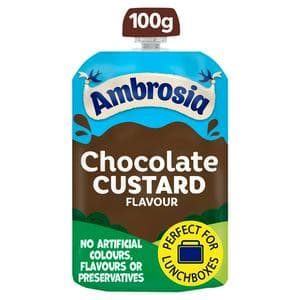Ambrosia 100g Chocolate Custard Dessert Snack Pouch