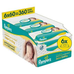 Pampers New Baby 360 Premium Protection Plastic Free Baby Wet Wipes