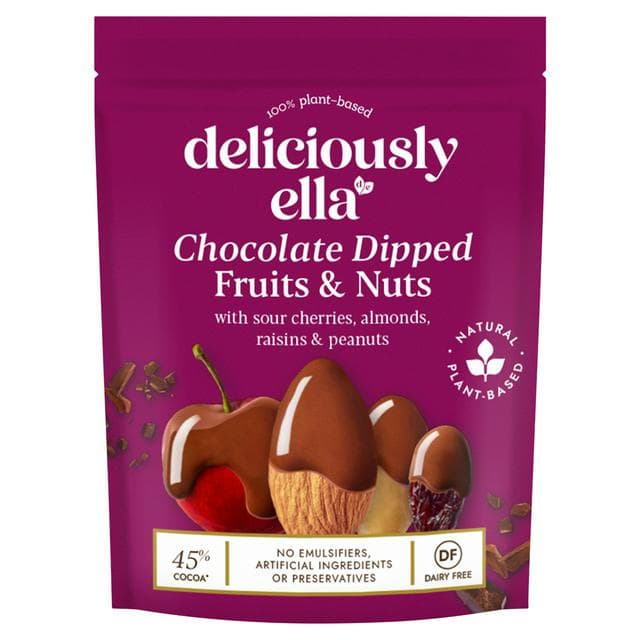 Deliciously Ella 90g Chocolate Dipped Fruits & Nuts Bag - gallery image 1