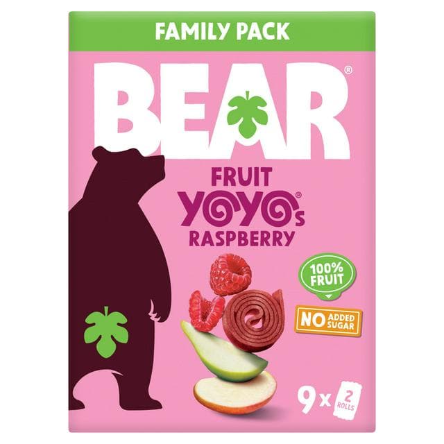 BEAR 9 x 20g Fruit Yoyos Raspberry Family Pack - gallery image 1