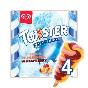 Twister 4 x 70ml Frrreeze Peach, Orange & Raspberry Apple Ice Lollies