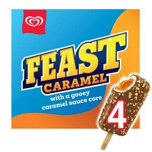 Feast 4 x 90ml Caramel Ice Cream Sticks