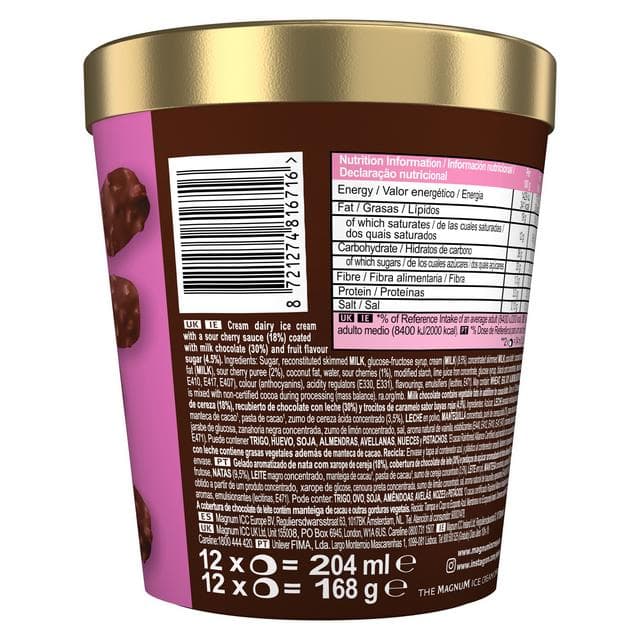 Magnum 12 x 17ml Bonbon Cherry & Milk Chocolate Ice Cream Frozen Snack - gallery image 3