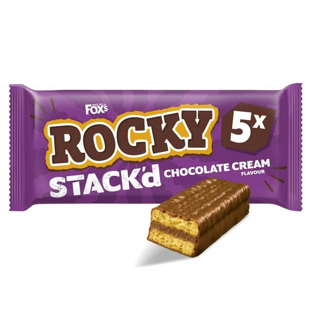 Fox's Rocky 5 x 25g Stack'd Vanilla Cream Flavour Multipack Biscuit Bar - gallery image 1