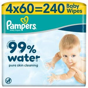 Pampers 99% Water 240 Plastic Free Baby Wet Wipes