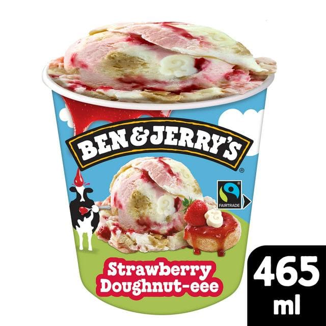 Ben & Jerry's 465ml Strawberry Doughnut eee Ice Cream Tub - gallery image 1