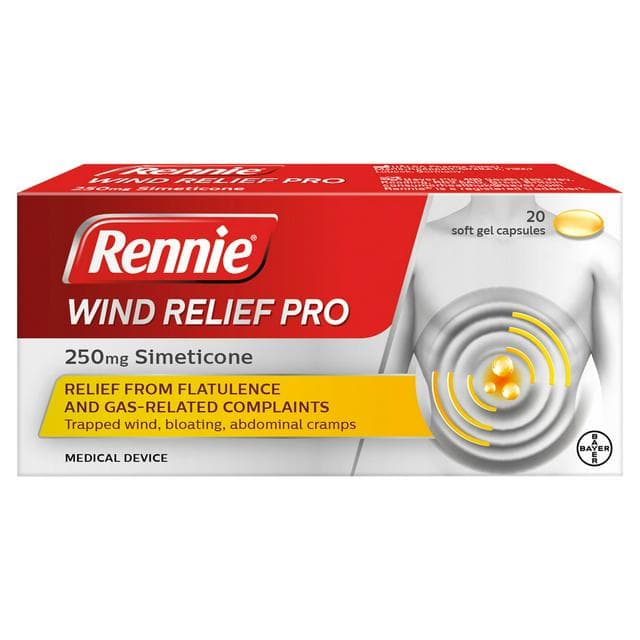 Rennie 20 x Wind Relief Pro 250mg Simeticone Soft Gel Capsules - gallery image 1