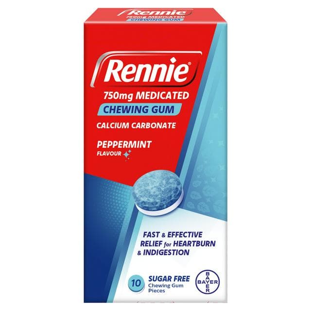 Rennie 750mg Medicated Peppermint Flavour Chewing Gum - gallery image 1