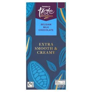 Sainsbury's 100g Belgian Milk Chocolate Extra Smooth & Creamy Chocolate Bar, Taste the Difference