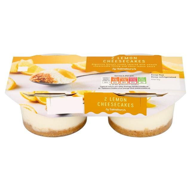 Sainsbury's 2 x 100g Lemon Cheesecakes - gallery image 1