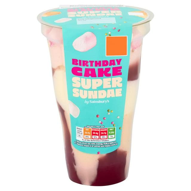 Sainsbury's 200g Loaded Birthday Cake Super Sundae - gallery image 1