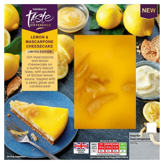 Sainsbury's 500g Lemon & Mascarpone Cheesecake, Taste the Difference, Limited Edition - gallery image 1