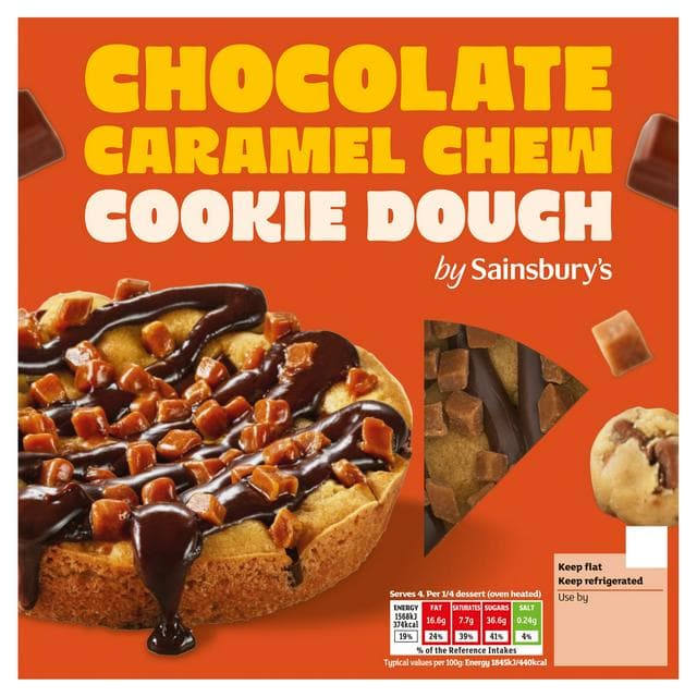 Sainsbury's Loaded 340g Chocolate Caramel Chew Cookie Dough - gallery image 1