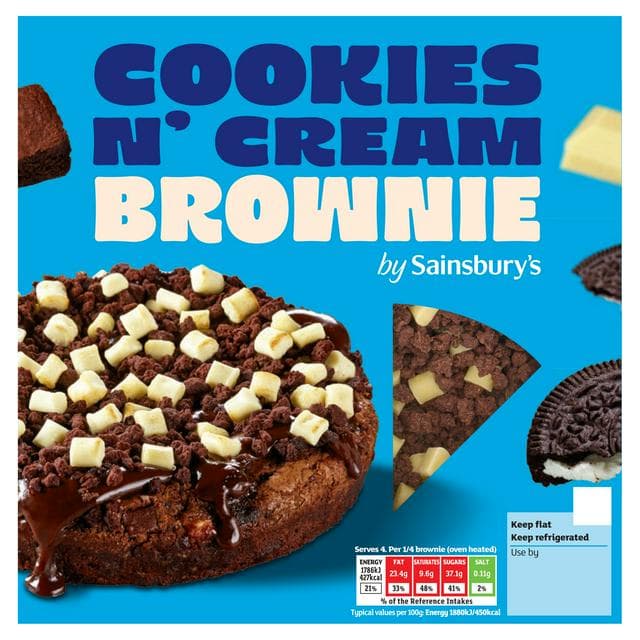Sainsbury's Loaded 380g Cookies N' Cream Brownie - gallery image 1