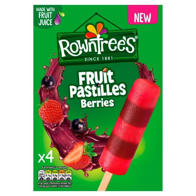 Rowntree's 4 x 65ml Fruit Pastilles Berries Ice Lollies - gallery image 1
