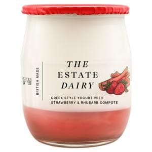 The Estate Dairy 125g Strawberry & Rhubarb Compote Greek Style Yogurt