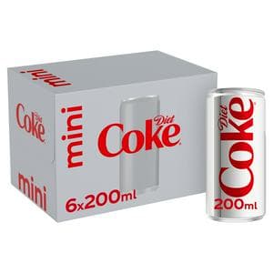 Diet Coke Cola 6 x 200ml Cans