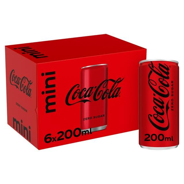 Coca-Cola 6 x 200ml Zero Sugar Cans - gallery image 1