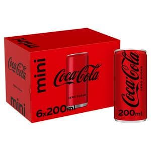 Coca-Cola 6 x 200ml Zero Sugar Cans