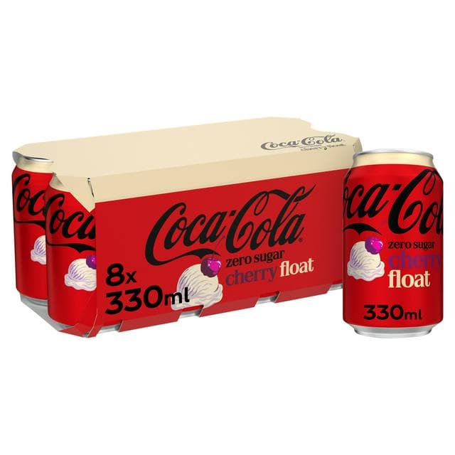 Coca-Cola 8 x 330ml Zero Sugar Cherry Float Cans - gallery image 1