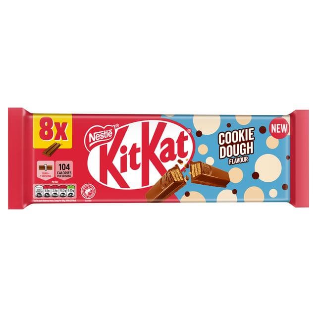 KitKat 8 x Finger Cookie Dough Flavour Multipack Chocolate Bar 165g - gallery image 2