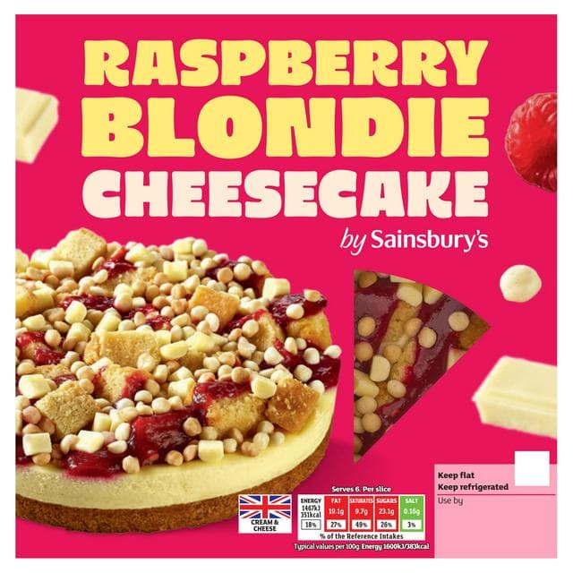 Sainsbury's Loaded 550g Raspberry Blondie Cheesecake - gallery image 1