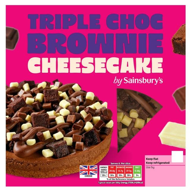 Sainsbury's Loaded 550g Triple Choc Brownie Cheesecake - gallery image 1