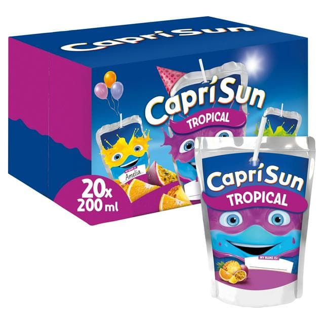 Capri Sun 20 x 200ml Tropical Party Pack Kids Juice Drinks - gallery image 1