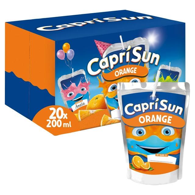 Capri Sun 20 x 200ml Orange Party Pack Kids Juice Drinks - gallery image 1