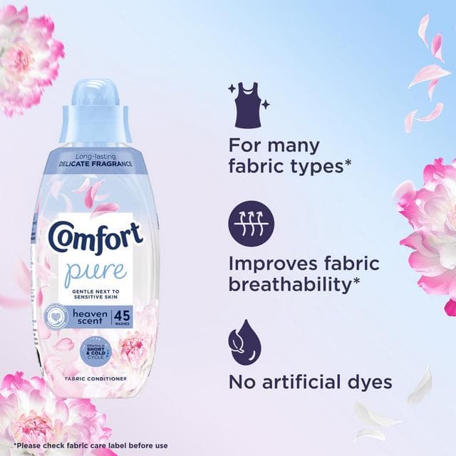 Comfort Pure 45 Washes Heaven Scent Fabric Conditioner 675ml - gallery image 2