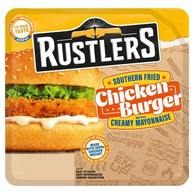 Rustlers 132g Creamy Mayonnaise Southern Fried Chicken Burger - gallery image 1