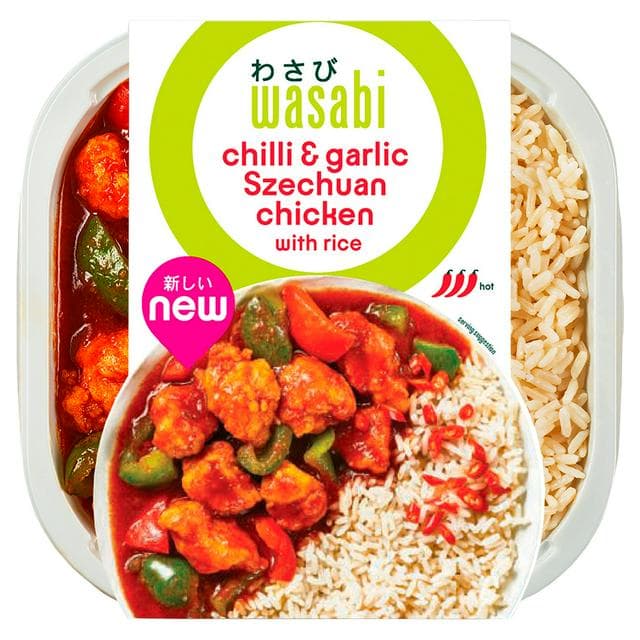 Wasabi 400g Chilli & Garlic Szechuan Chicken with Rice Ready Meal - gallery image 1
