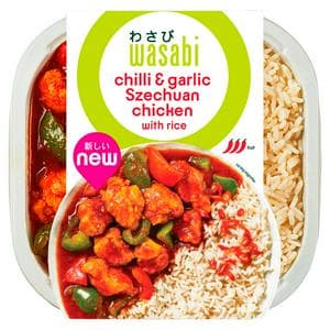 Wasabi 400g Chilli & Garlic Szechuan Chicken with Rice Ready Meal