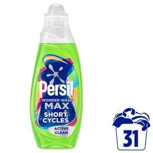 Persil Wonder Wash Max 31 Washes Active Clean Bio Liquid Detergent 837ml