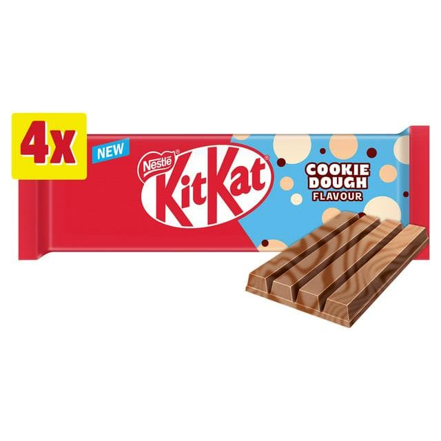 KitKat 4 x 166g 4 Finger Cookie Dough Flavour Multipack Chocolate Bar - gallery image 1