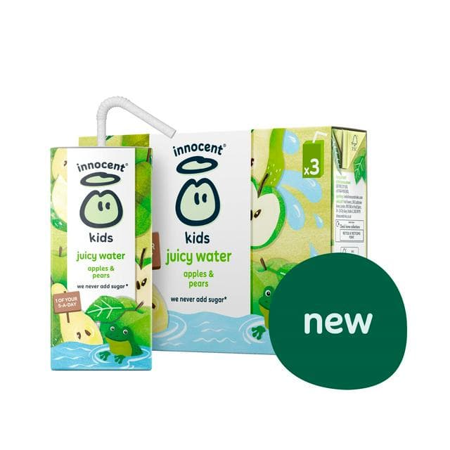 Innocent 3 x 200ml Apples & Pears Kids Juicy Water - gallery image 1