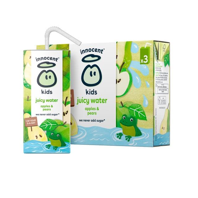 Innocent 3 x 200ml Apples & Pears Kids Juicy Water - gallery image 2