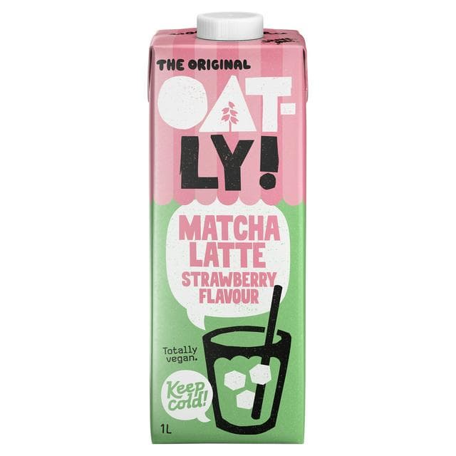 Oatly 1L Strawberry Flavour Matcha Latte Oat Drink - gallery image 1