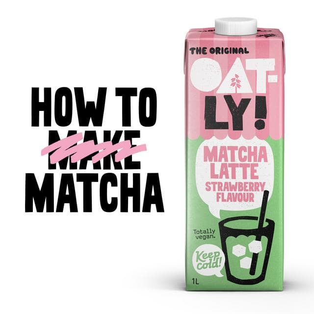 Oatly 1L Strawberry Flavour Matcha Latte Oat Drink - gallery image 3