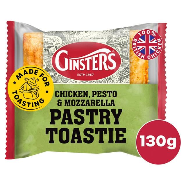 Ginsters 130g Chicken, Pesto & Mozzarella Pastry Toastie - gallery image 1