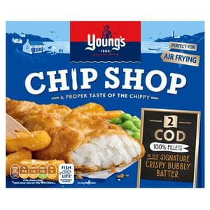 Young's 2 x Chip Shop 100% Cod Fillets 200g