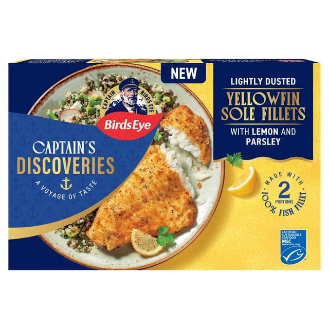 Birds Eye Captain's Discoveries 2 x Lightly Dusted Lemon & Parsley Sole Fish Fillets 280g - gallery image 1